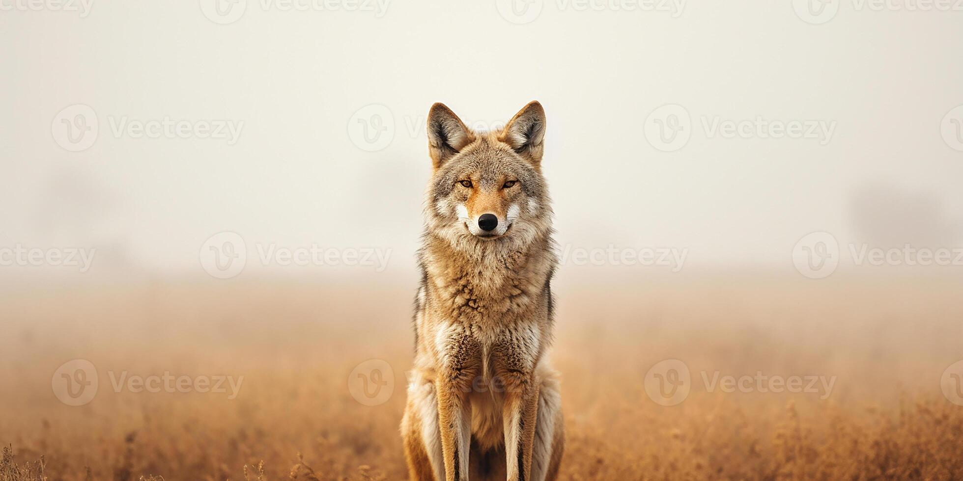 ai generado fotorrealista imagen de un coyote. coyote ve usted foto