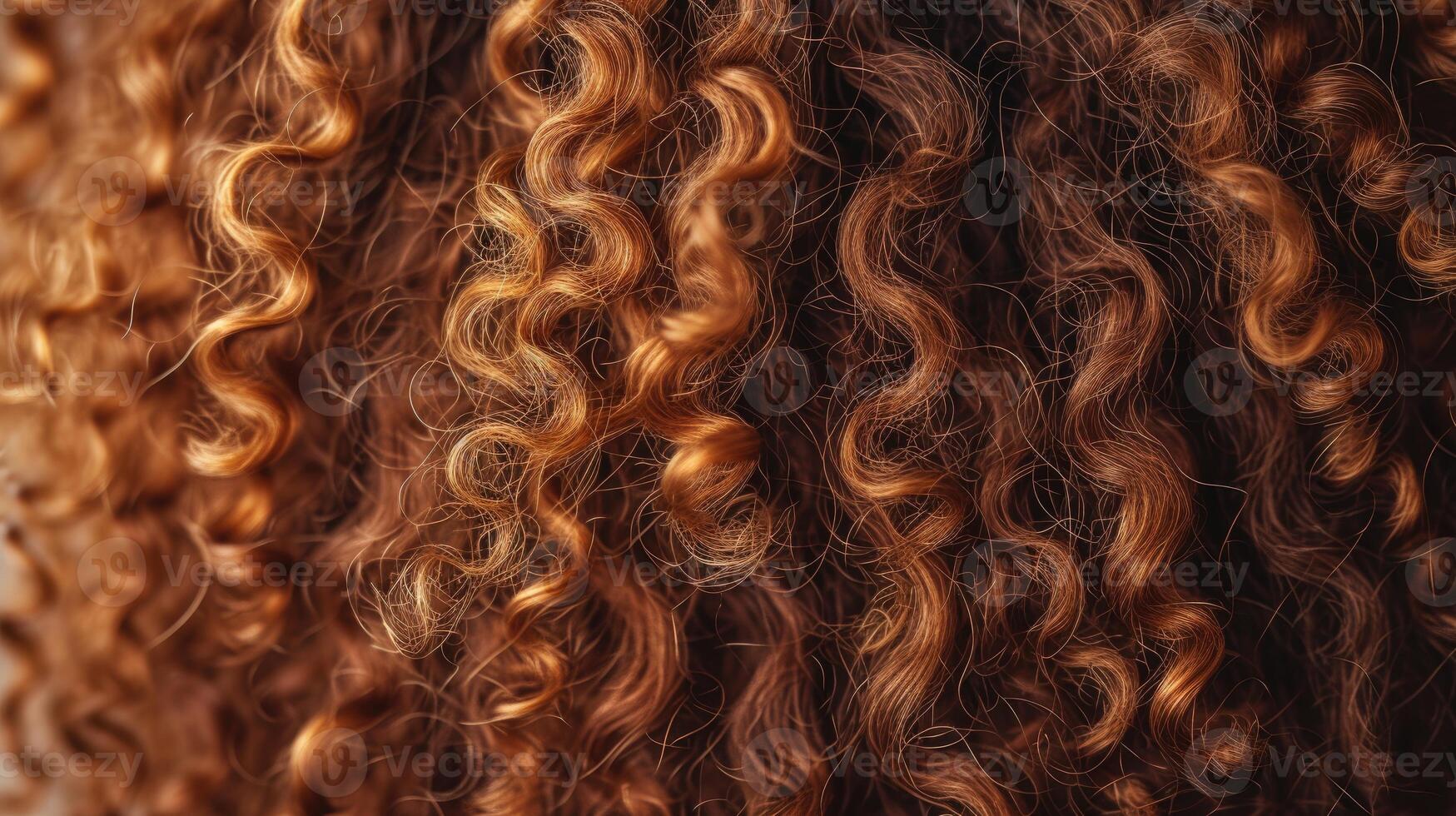 AI generated A cluster of brown curls cascades down in a captivating back view. Ai Generated photo