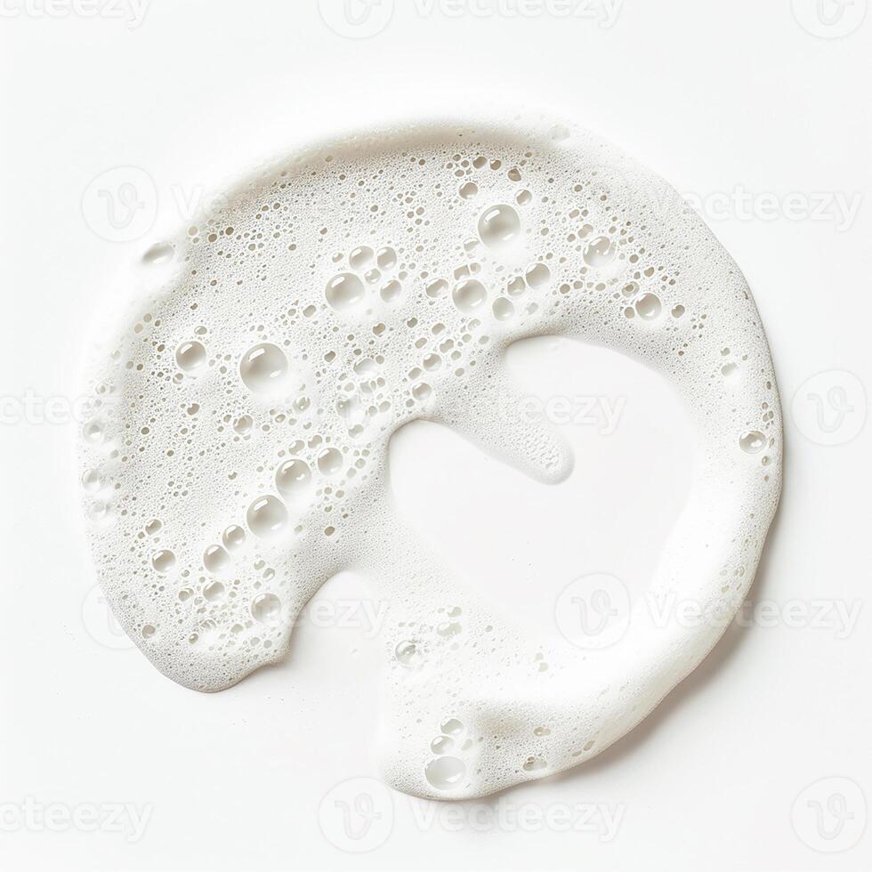 AI generated Swatch of foaming cleanser. white foaming texture, cosmetic product photo