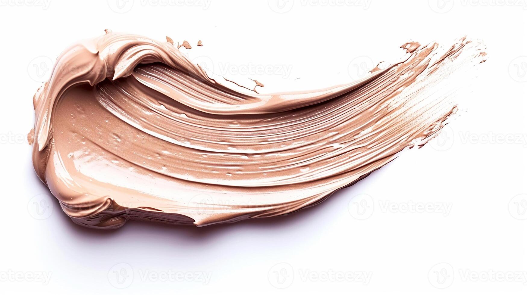 AI generated Swatch of liquid foundation for the face, brown shade. cosmetic product photo
