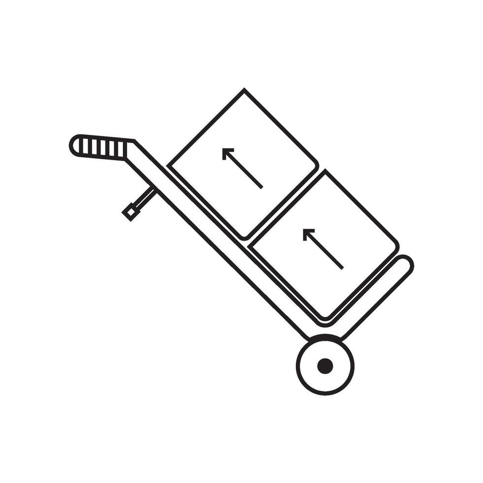 Hand truck icon vector