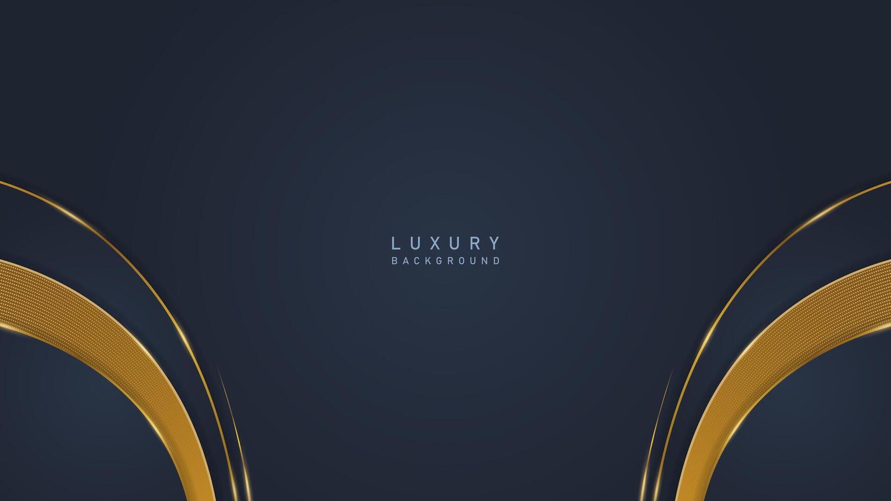 Luxury modern dark blue background with curve golden ornament. Luxury premium vector design