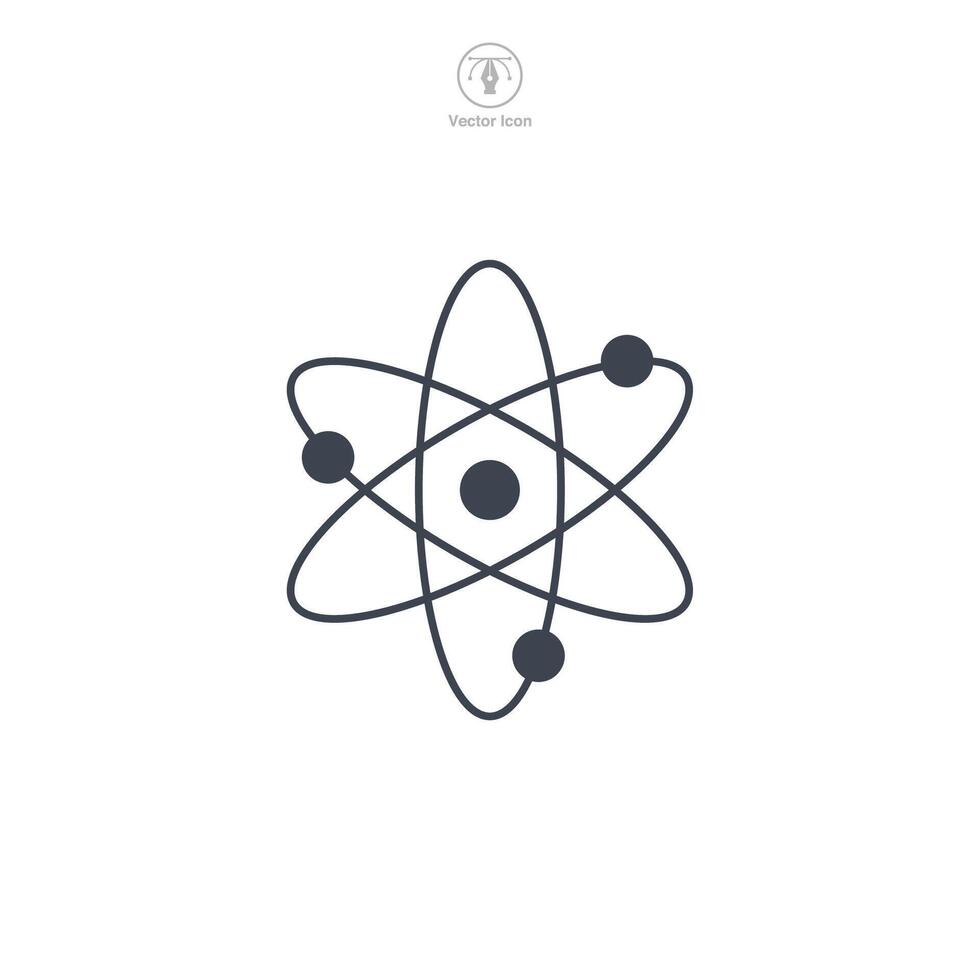 Atom, atomic neutron Icon symbol vector illustration isolated on white background