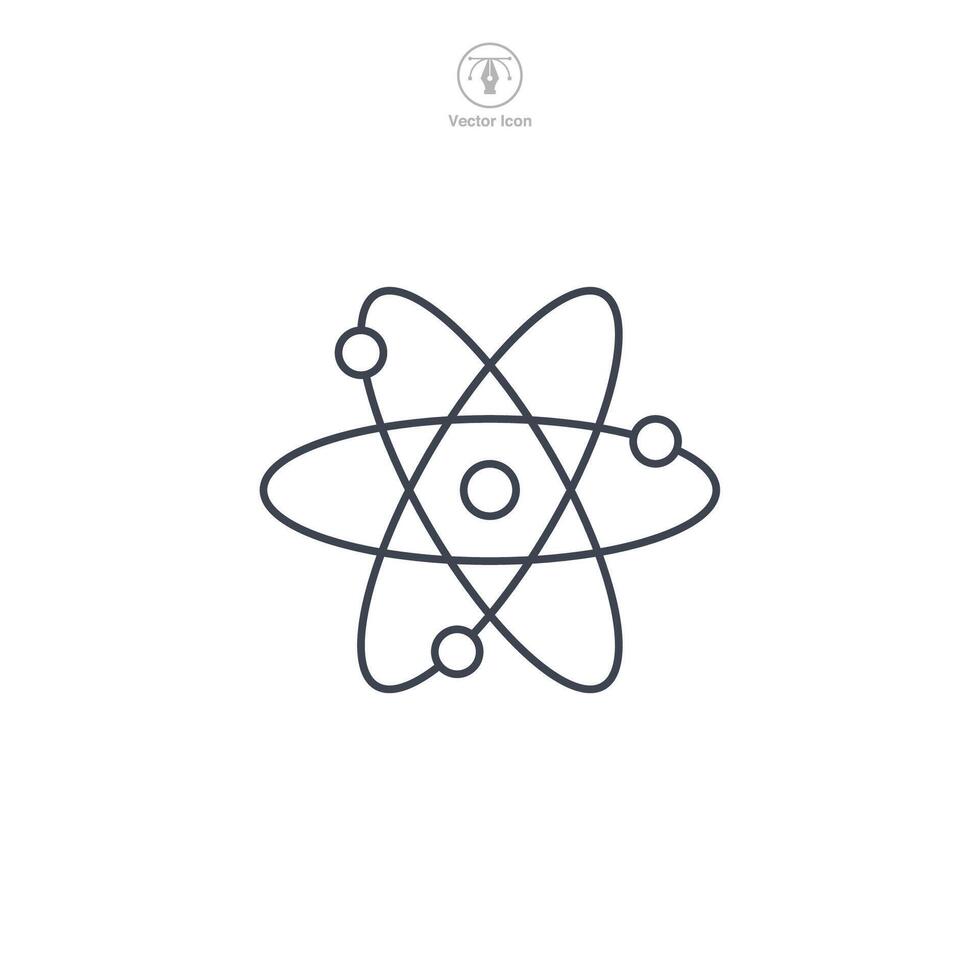 Atom, atomic neutron Icon symbol vector illustration isolated on white background