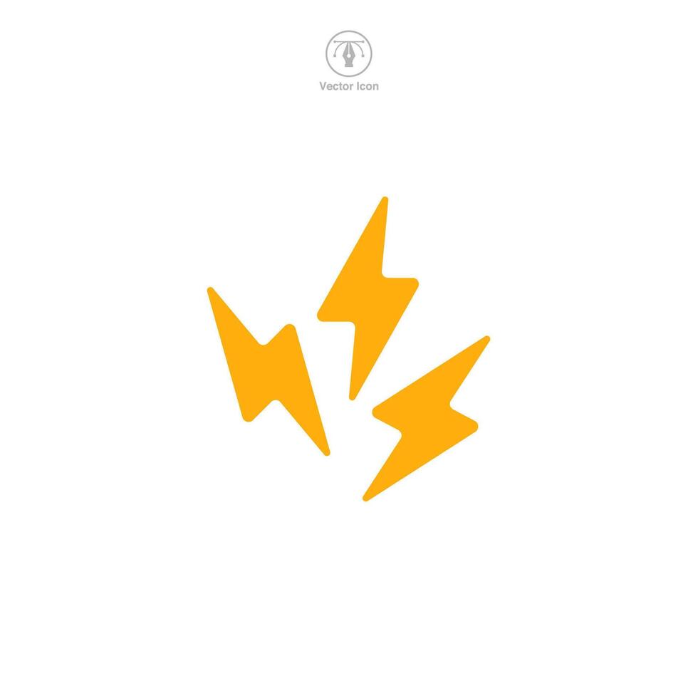 Lightning Bolt Icon symbol vector illustration isolated on white background