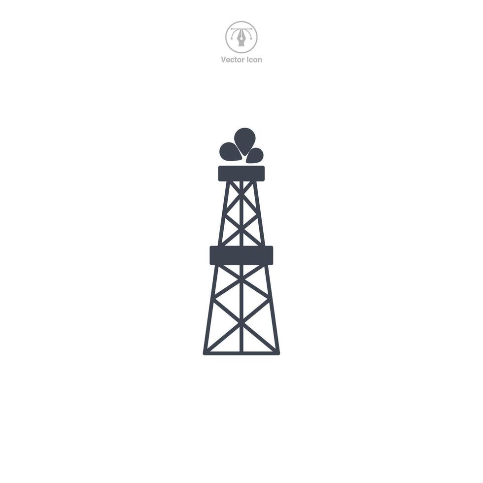 Oil rig Icon symbol vector illustration isolated on white background