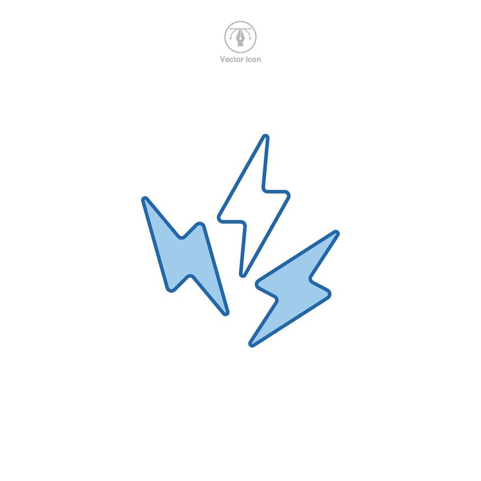 Lightning Bolt Icon symbol vector illustration isolated on white background