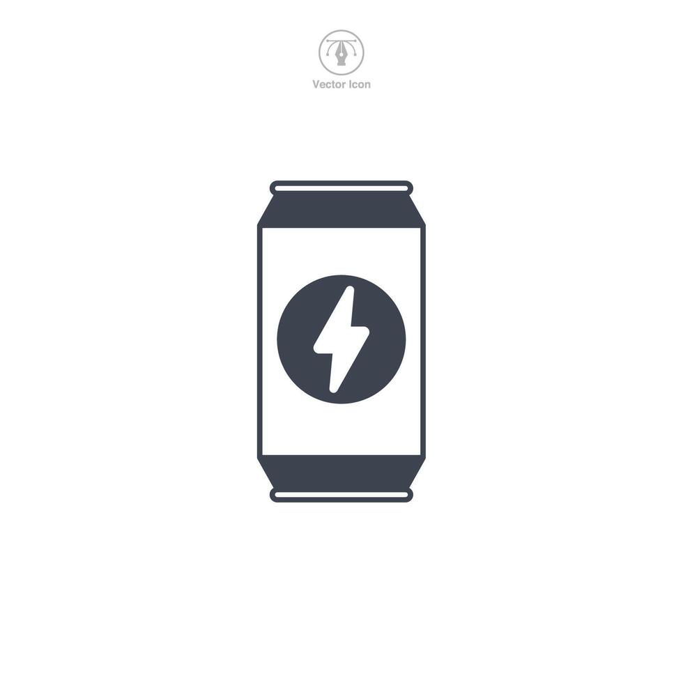 Energy Drink Can Icon symbol vector illustration isolated on white background