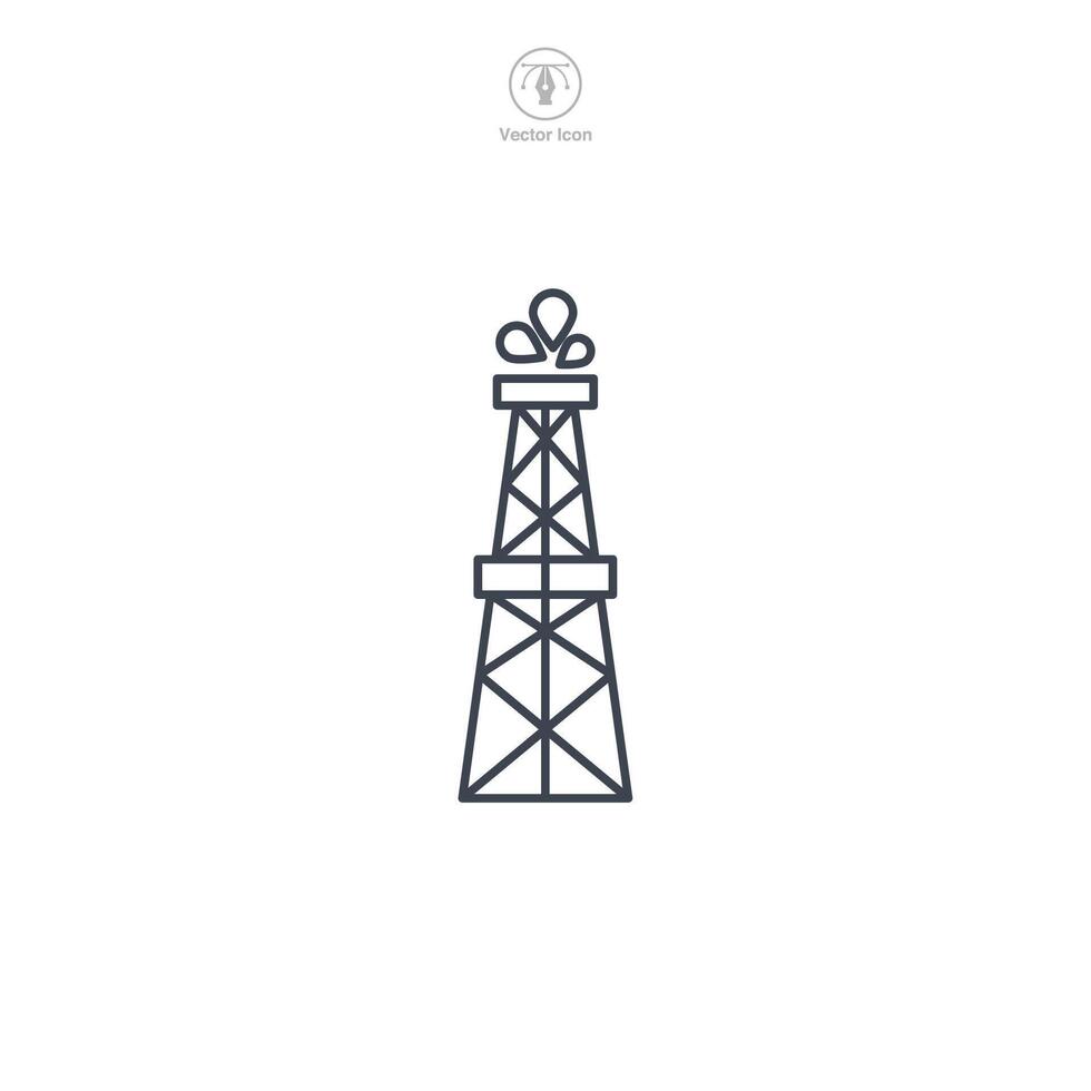 Oil rig Icon symbol vector illustration isolated on white background