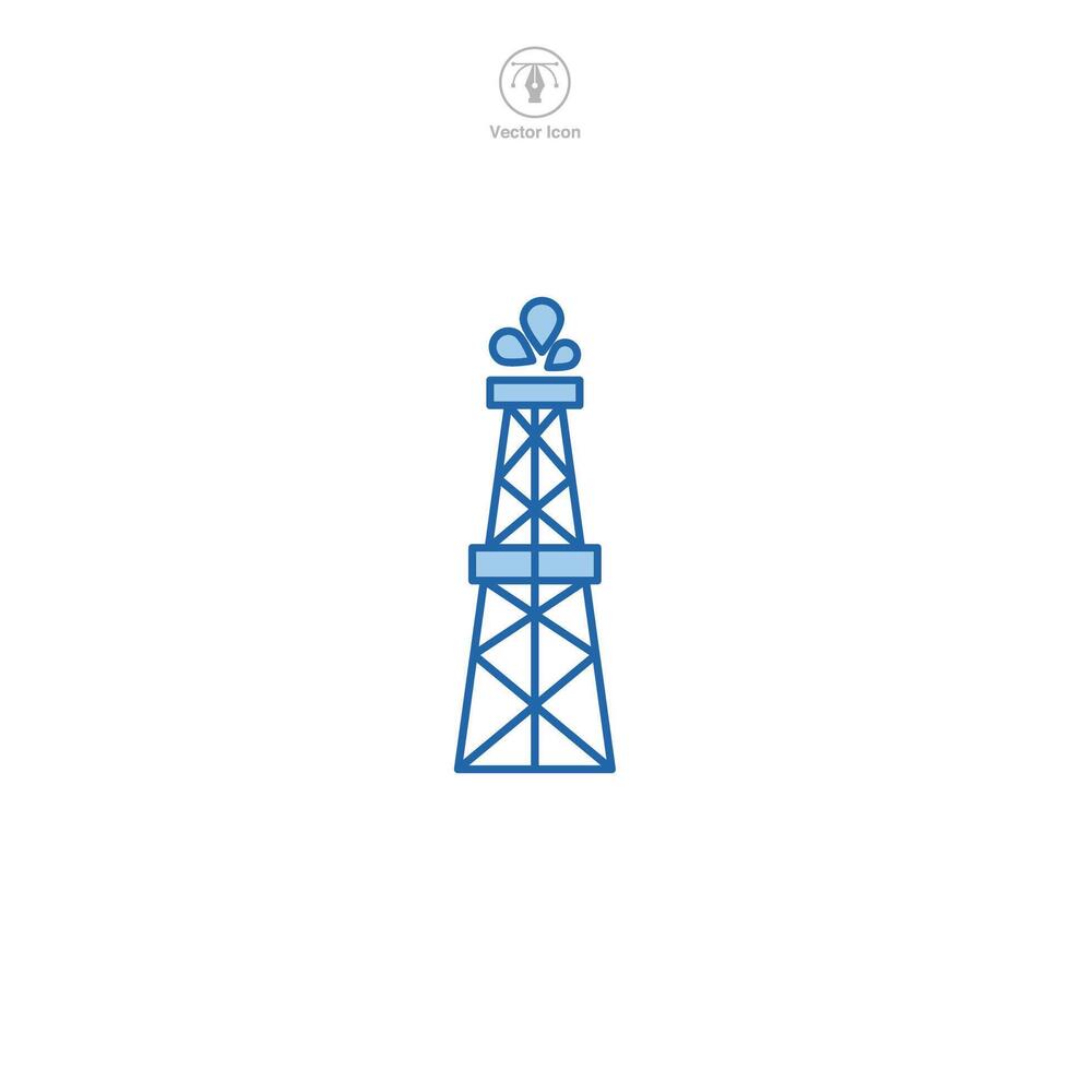 Oil rig Icon symbol vector illustration isolated on white background