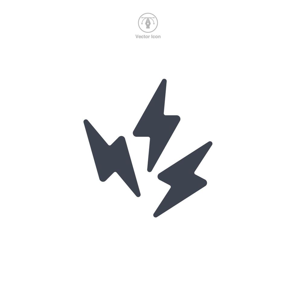 Lightning Bolt Icon symbol vector illustration isolated on white background