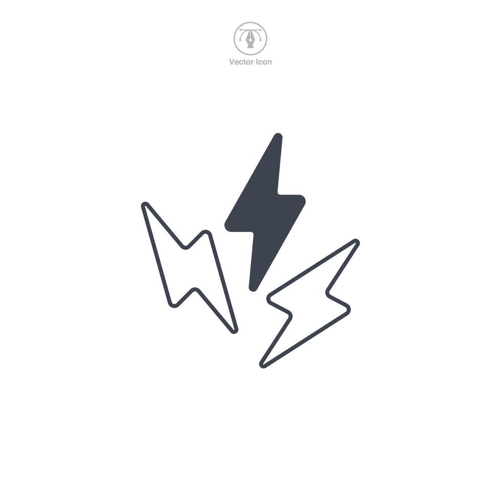 Lightning Bolt Icon symbol vector illustration isolated on white background