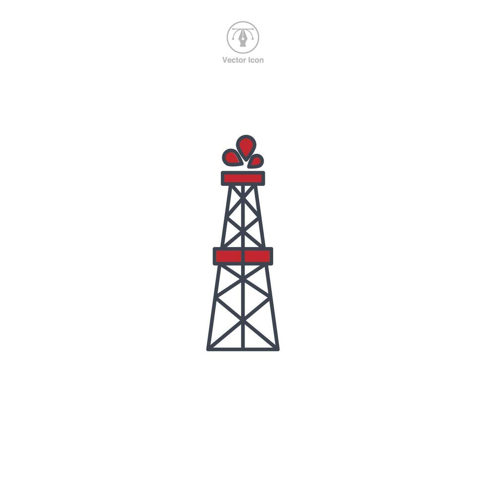 Oil rig Icon symbol vector illustration isolated on white background