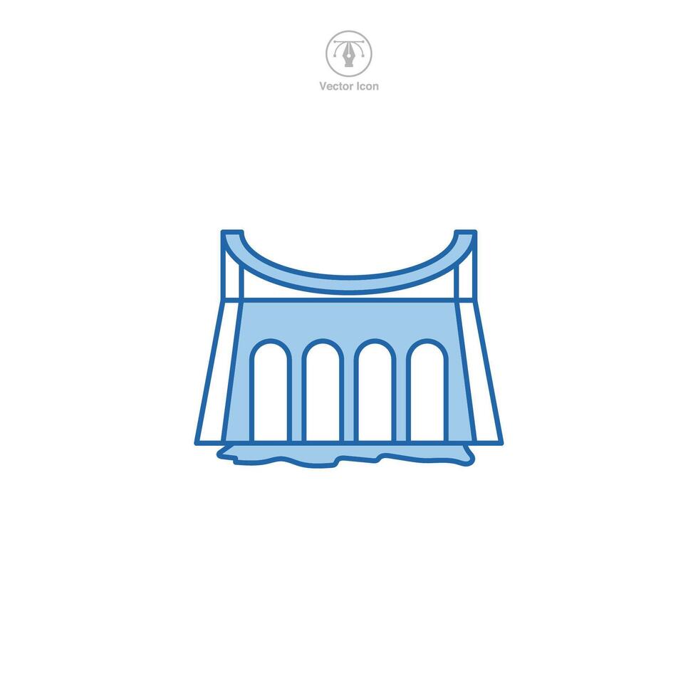 Water Dam Icon symbol vector illustration isolated on white background
