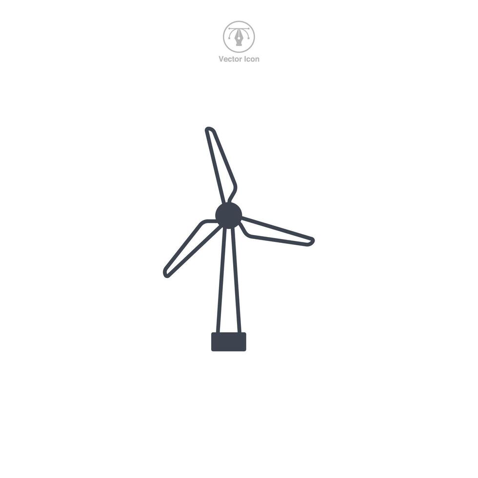 Wind Turbine Icon symbol vector illustration isolated on white background