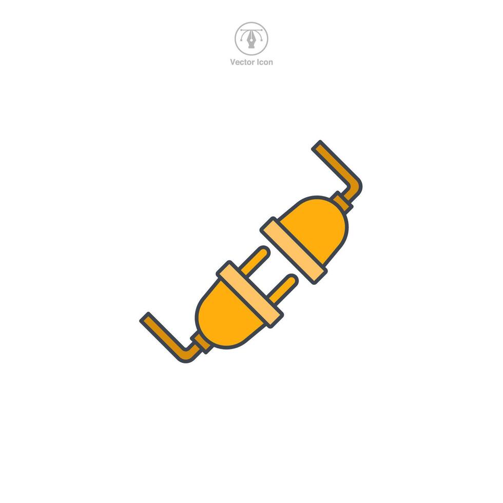 Electric socket with a plug. Connection and disconnection Icon symbol vector illustration isolated on white background