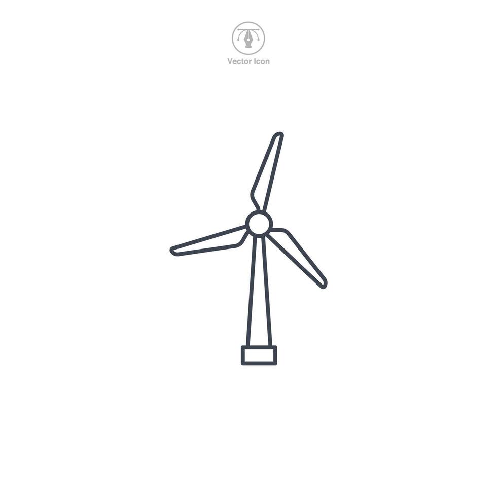 viento turbina icono símbolo vector ilustración aislado en blanco antecedentes