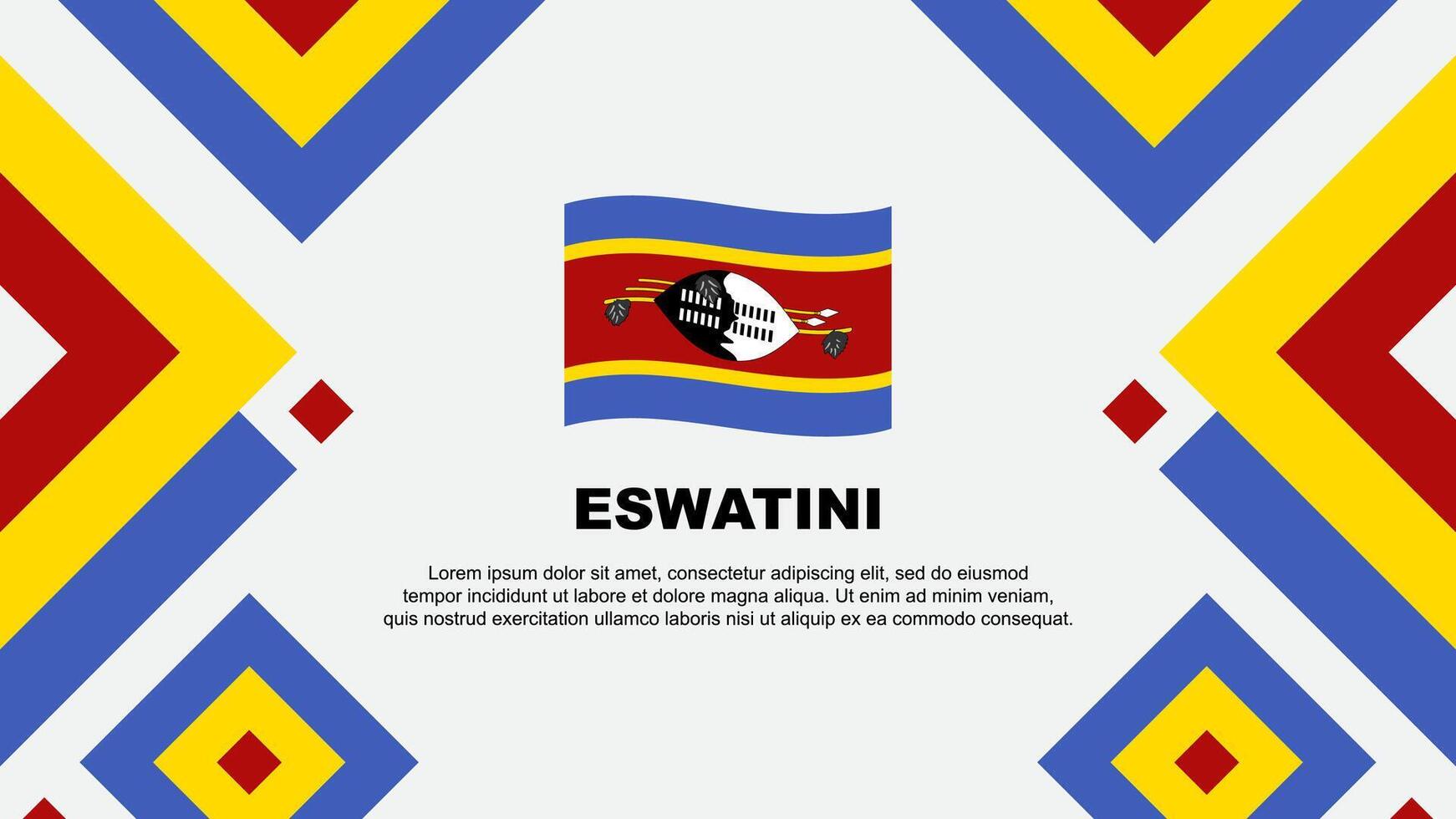 Eswatini Flag Abstract Background Design Template. Eswatini Independence Day Banner Wallpaper Vector Illustration. Eswatini Template