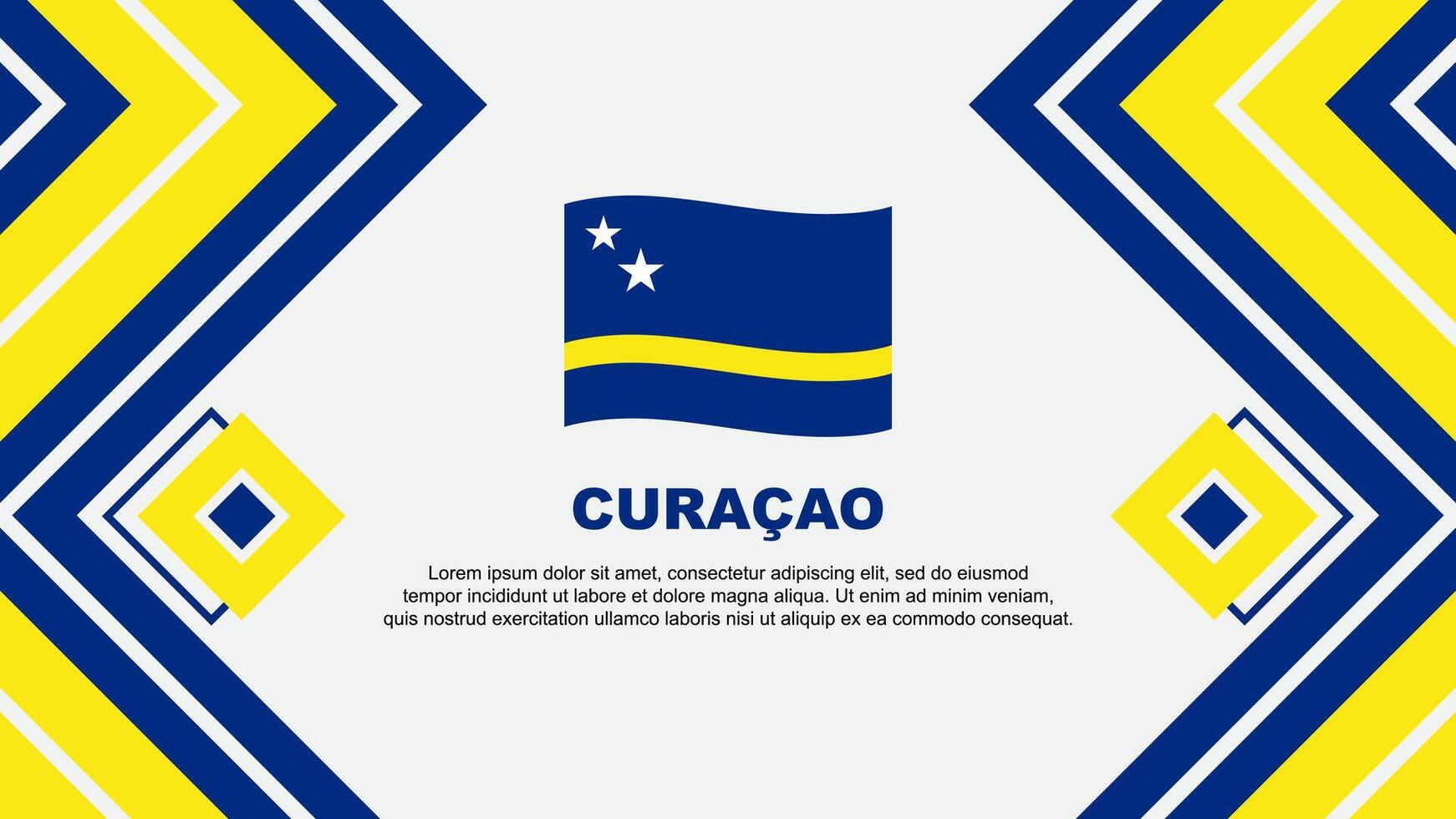 Curacao Flag Abstract Background Design Template. Curacao Independence Day Banner Wallpaper Vector Illustration. Curacao Design