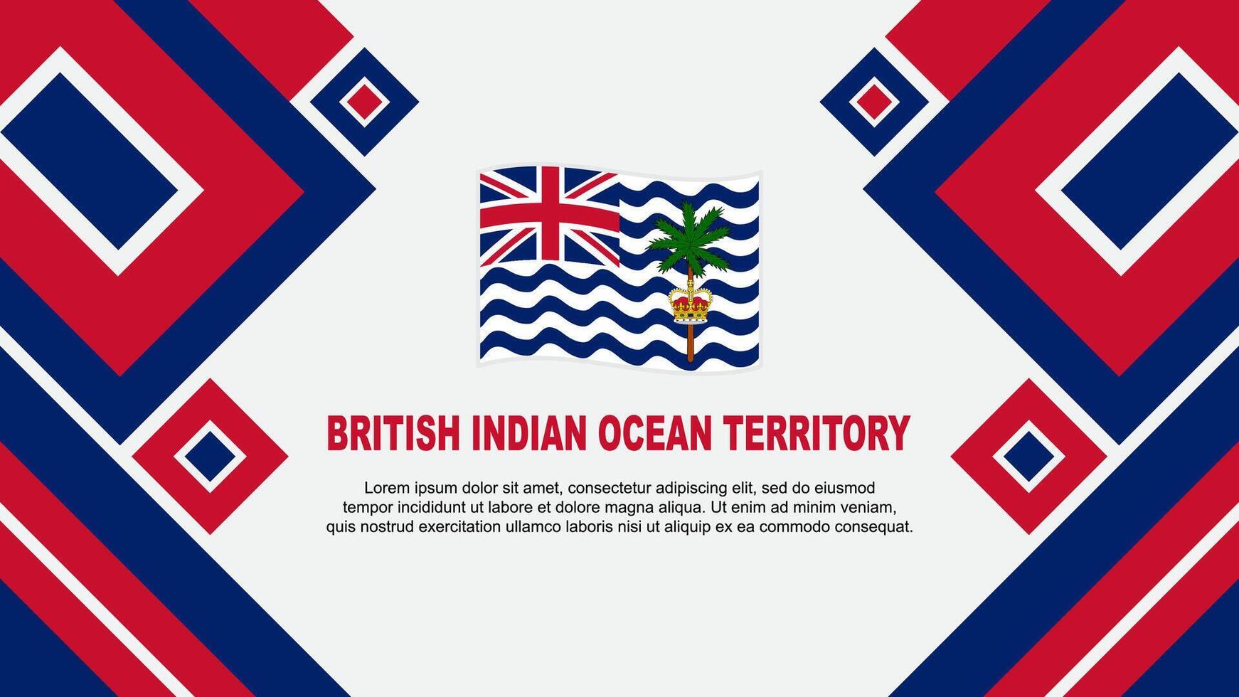 British Indian Ocean Territory Flag Abstract Background Design Template. Independence Day Banner Wallpaper Vector Illustration. Cartoon