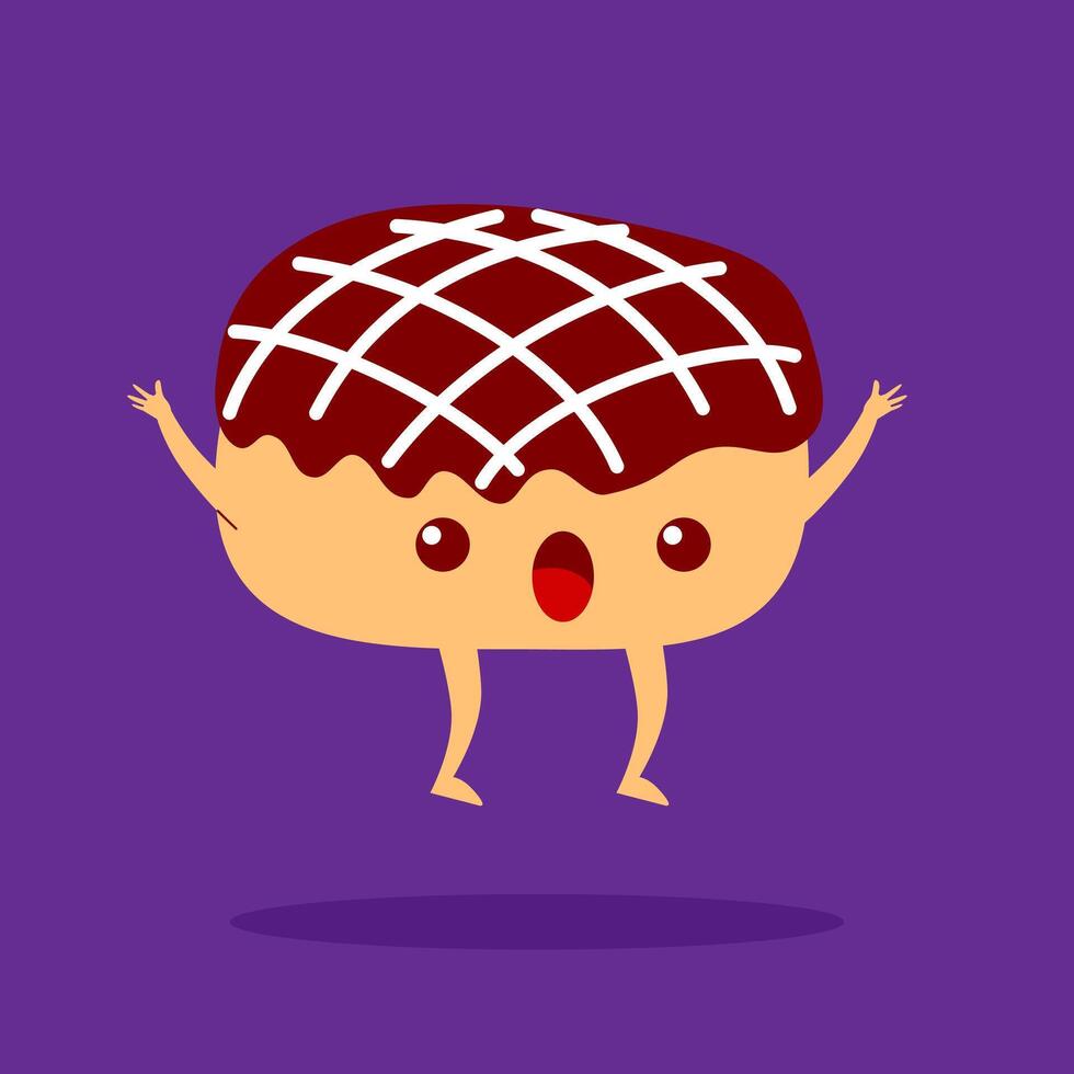 Donut cartoon character vector