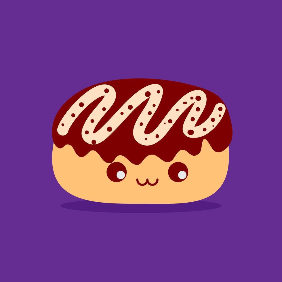 Donut cartoon character vector