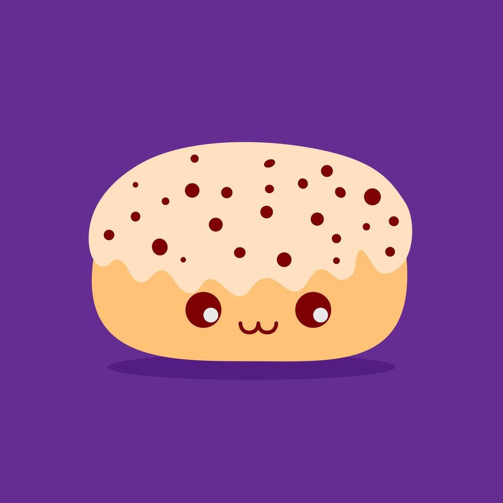 Donut cartoon character vector