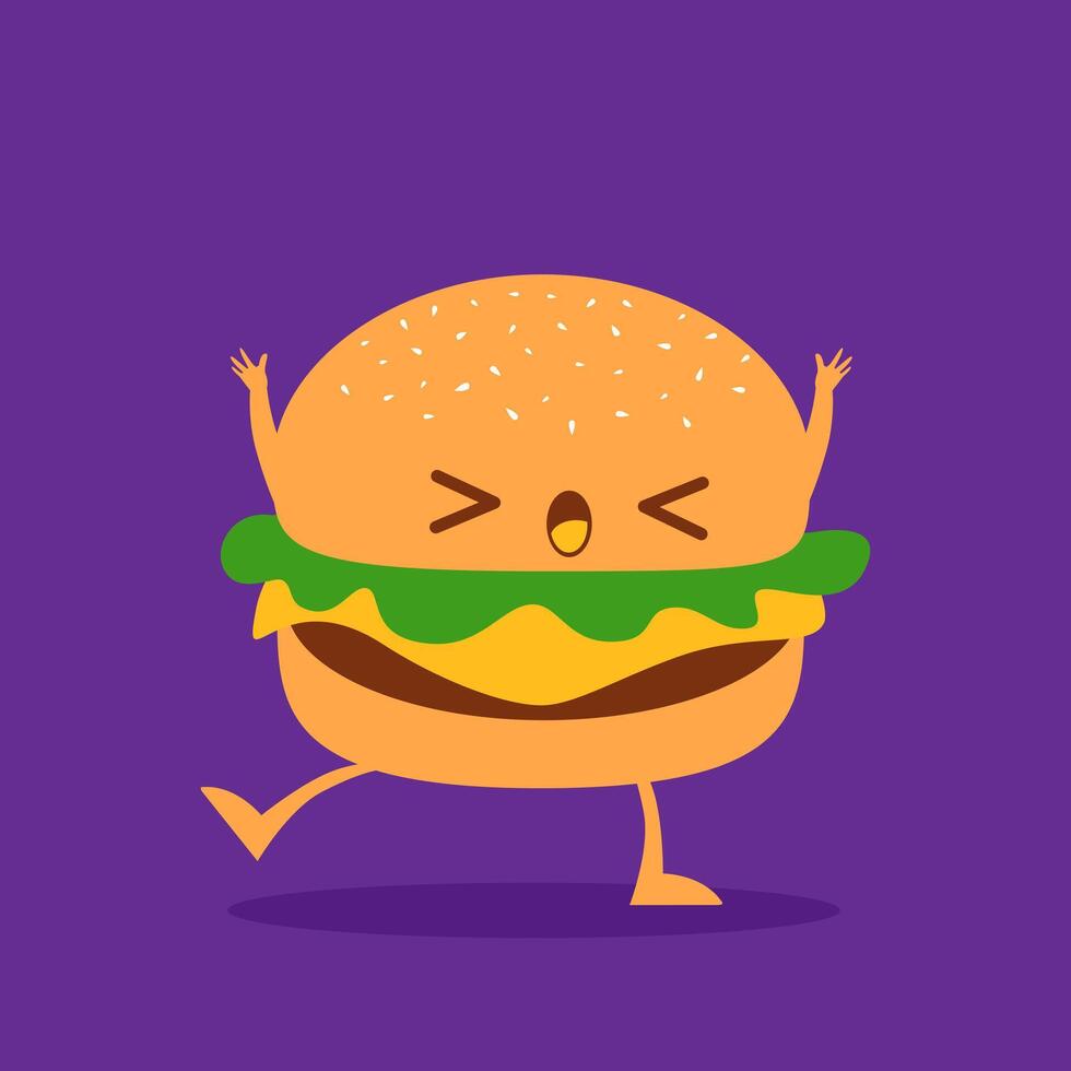 Burger Cartoon Character vector