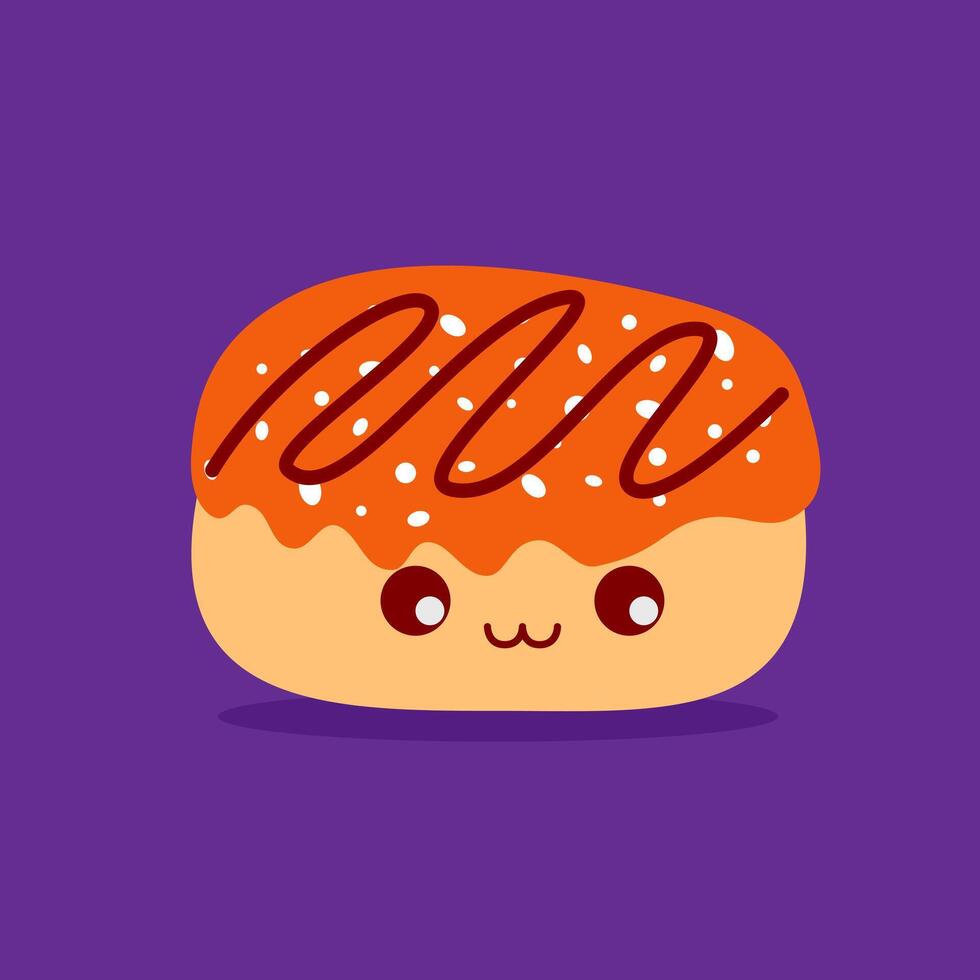 Donut cartoon character vector