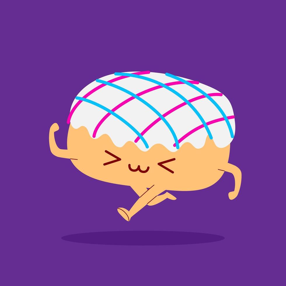 Donut cartoon character vector