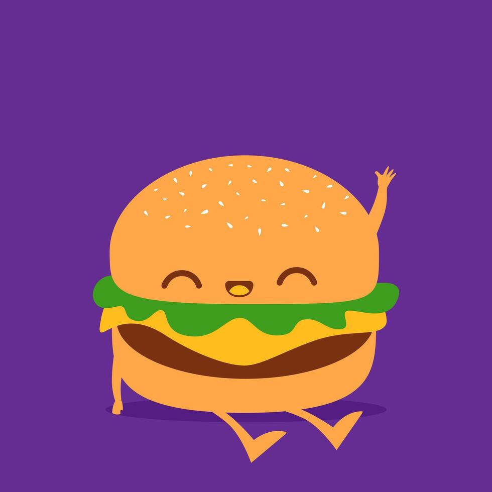 Burger Cartoon Character vector