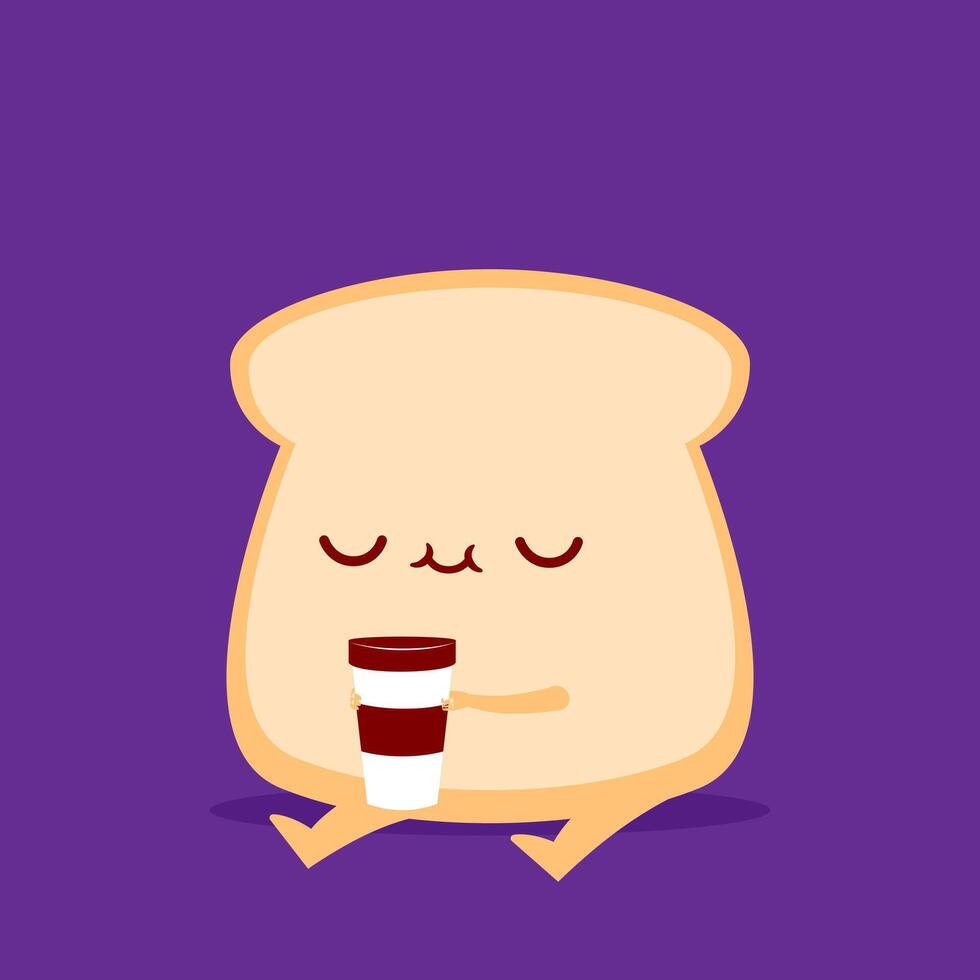 Bread cartoon character vector