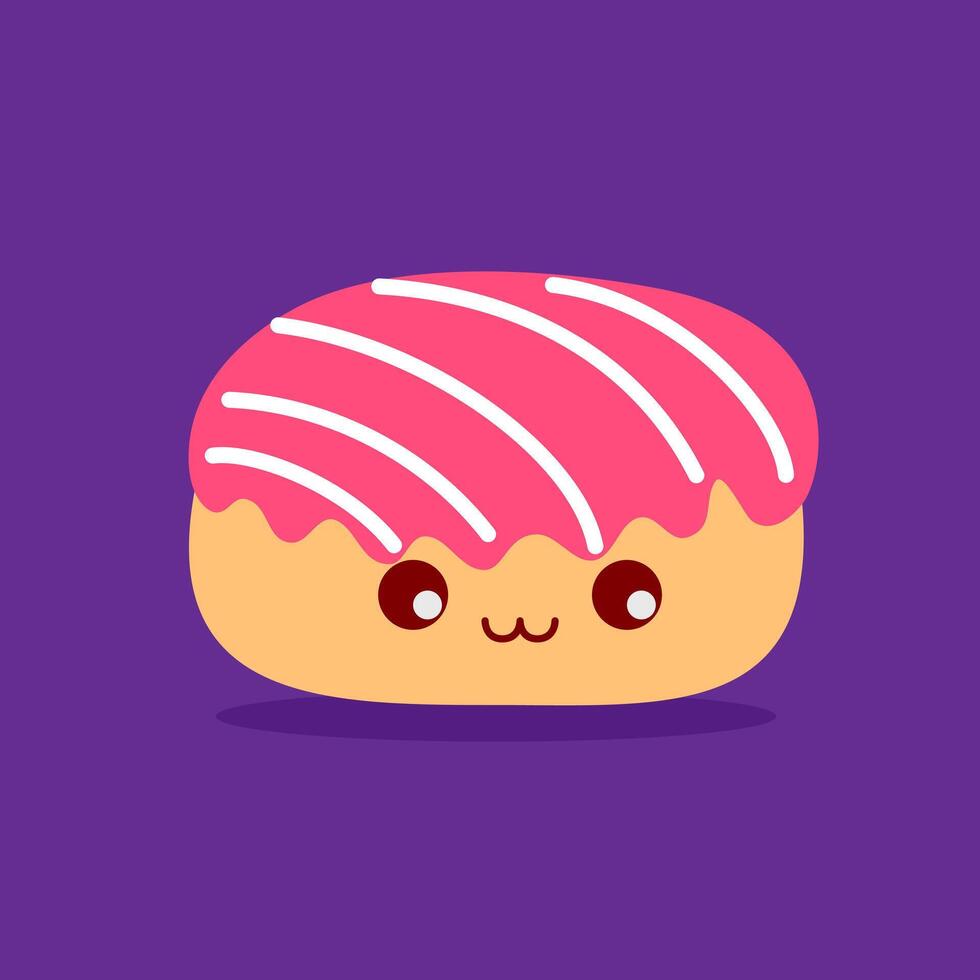 Donut cartoon character vector