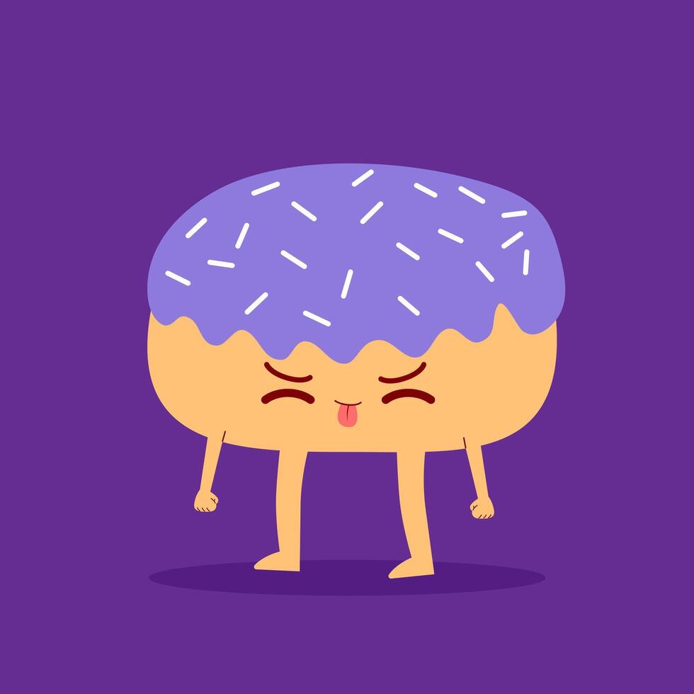 Donut cartoon character vector