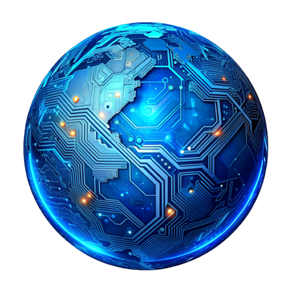 AI generated 3d world global network digital technology png