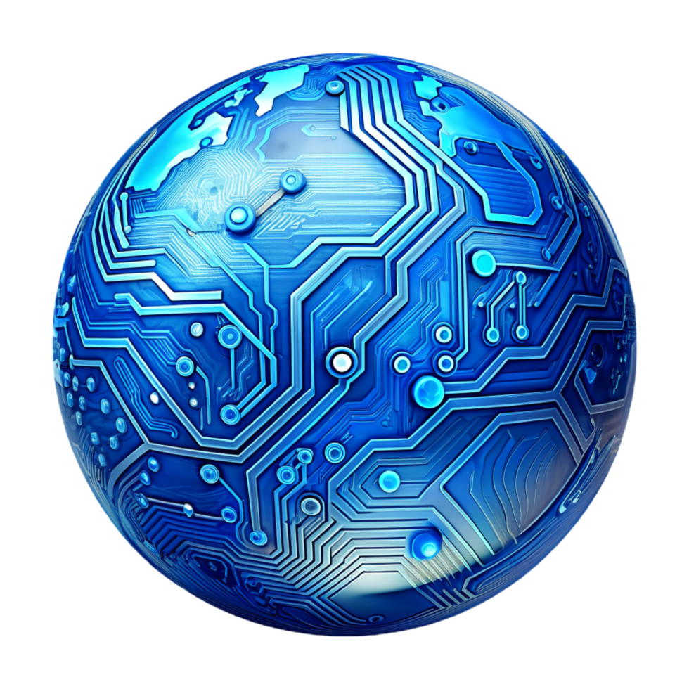 AI generated 3d world global network digital technology png