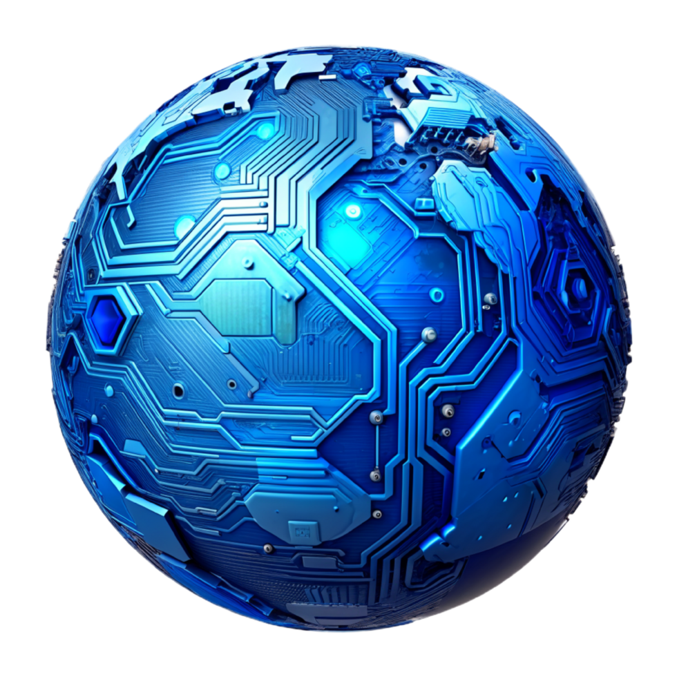 AI generated 3d world global network digital technology png