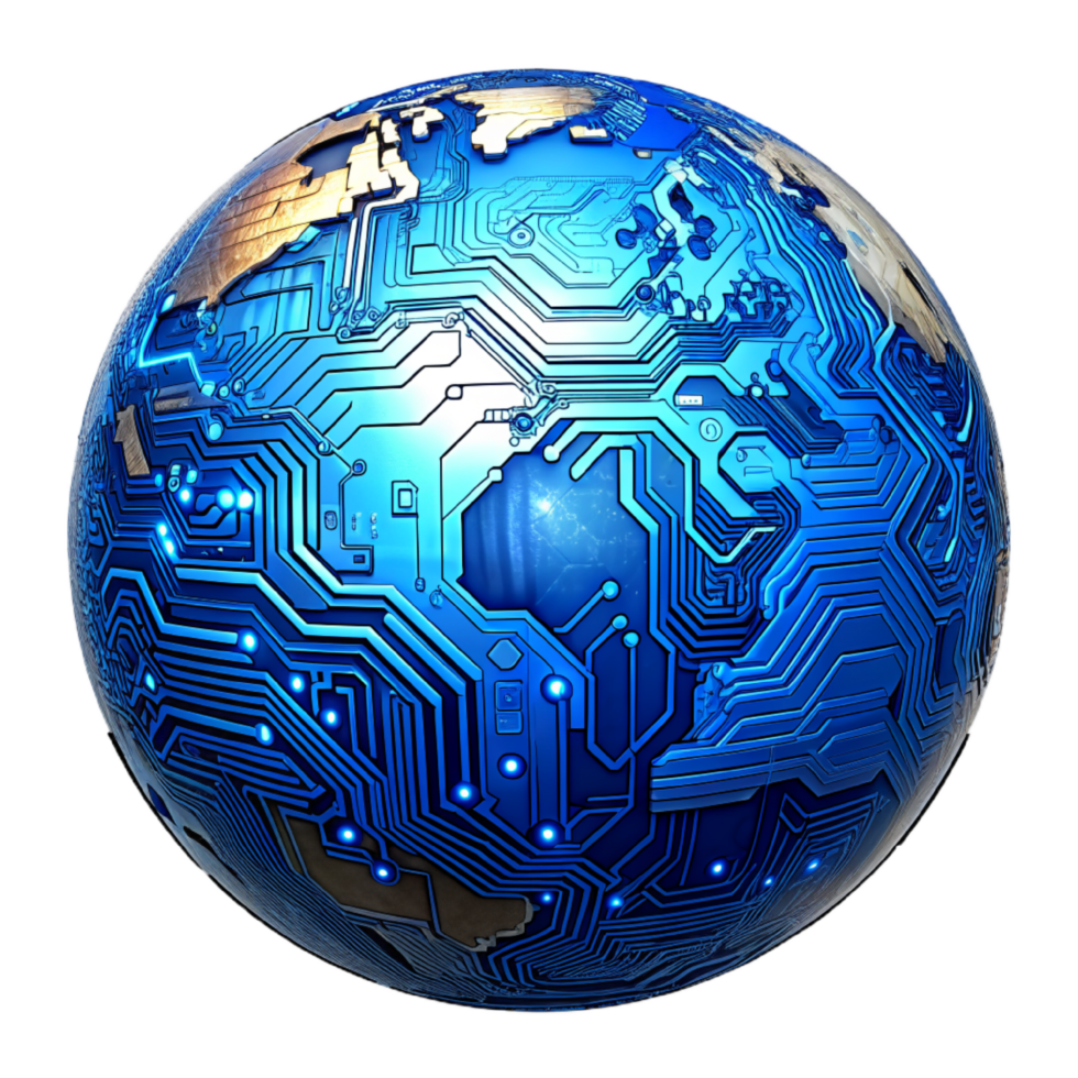 AI generated 3d world global network digital technology png