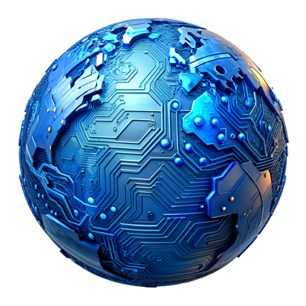 AI generated 3d world global network digital technology png