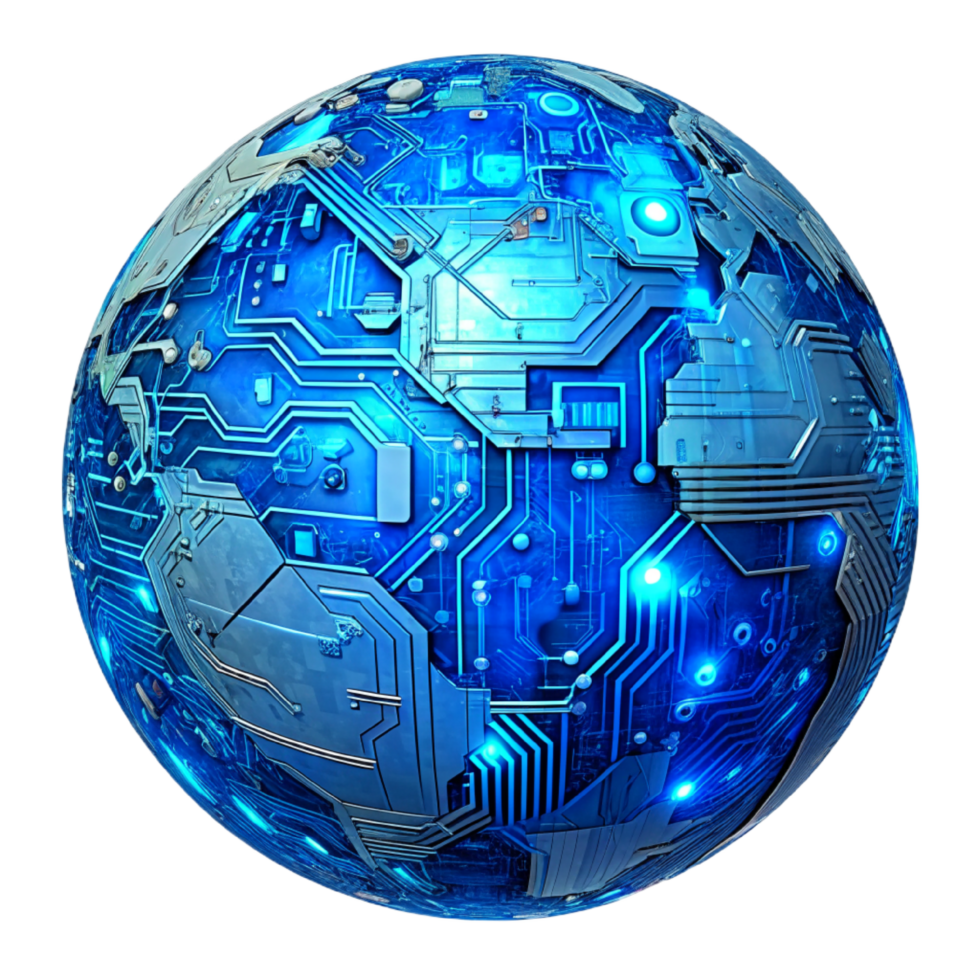 AI generated 3d world global network digital technology png