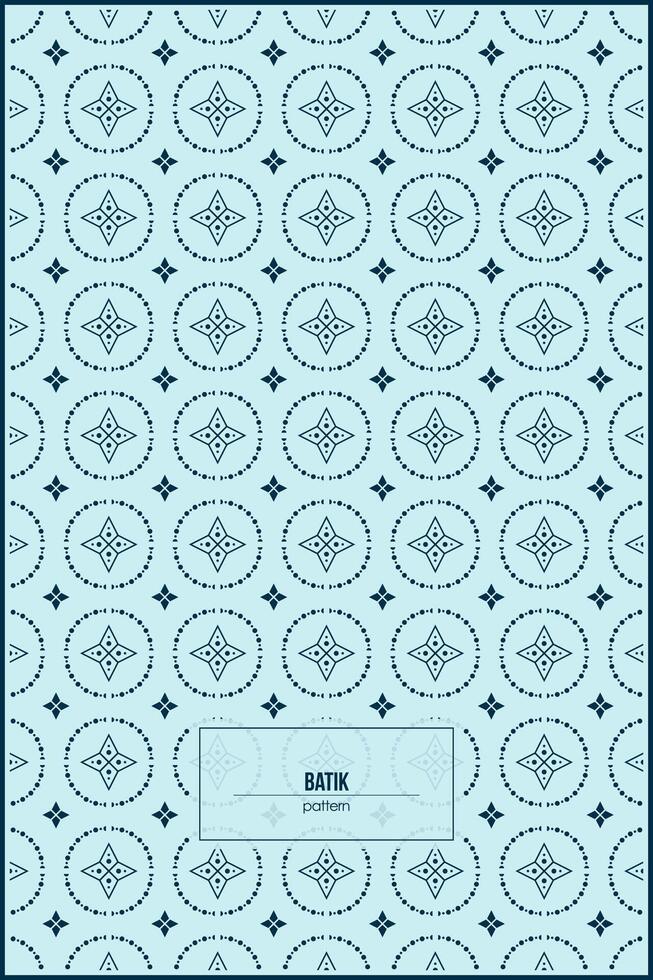 simple batik pattern with rectangular star and circle ornaments vector