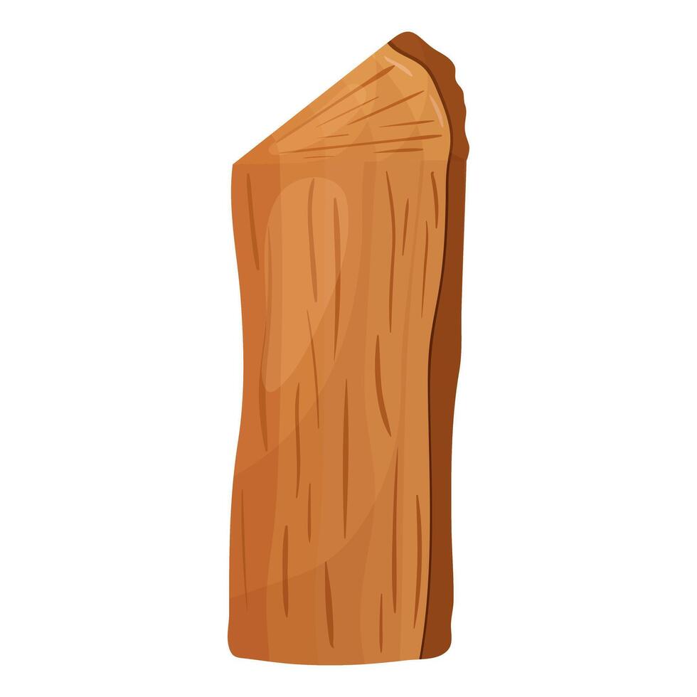 A log, a wooden material, a log in a section. Vector illustration on a white background.