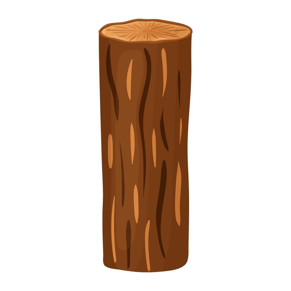 A log, a wooden material. Vector illustration on a white background.