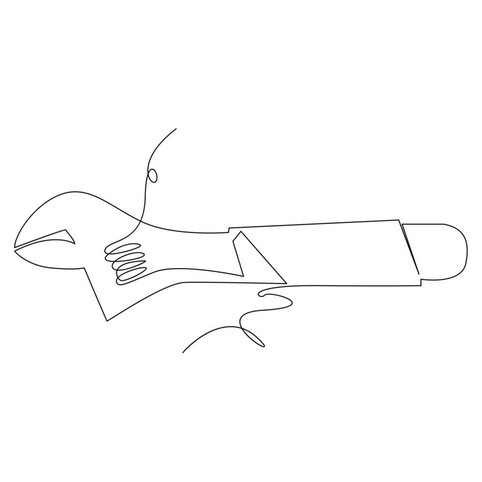 Screwdriver continuous single line and electric Screwdriver outline vector art drawing and illustration