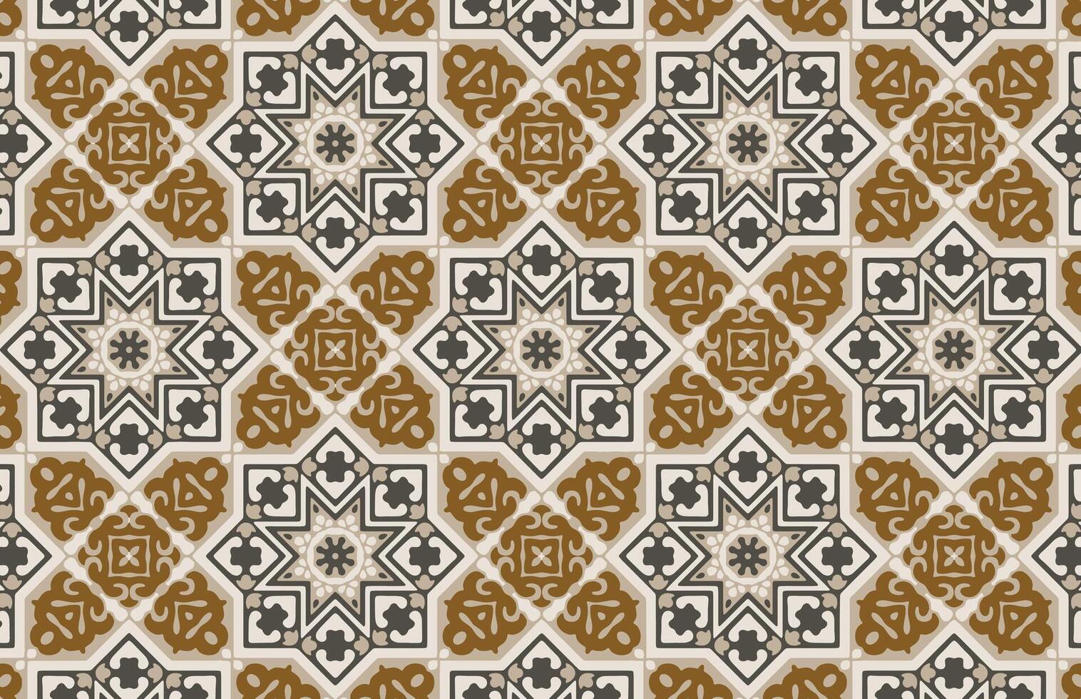 Abstract arabic tile design pattern vector