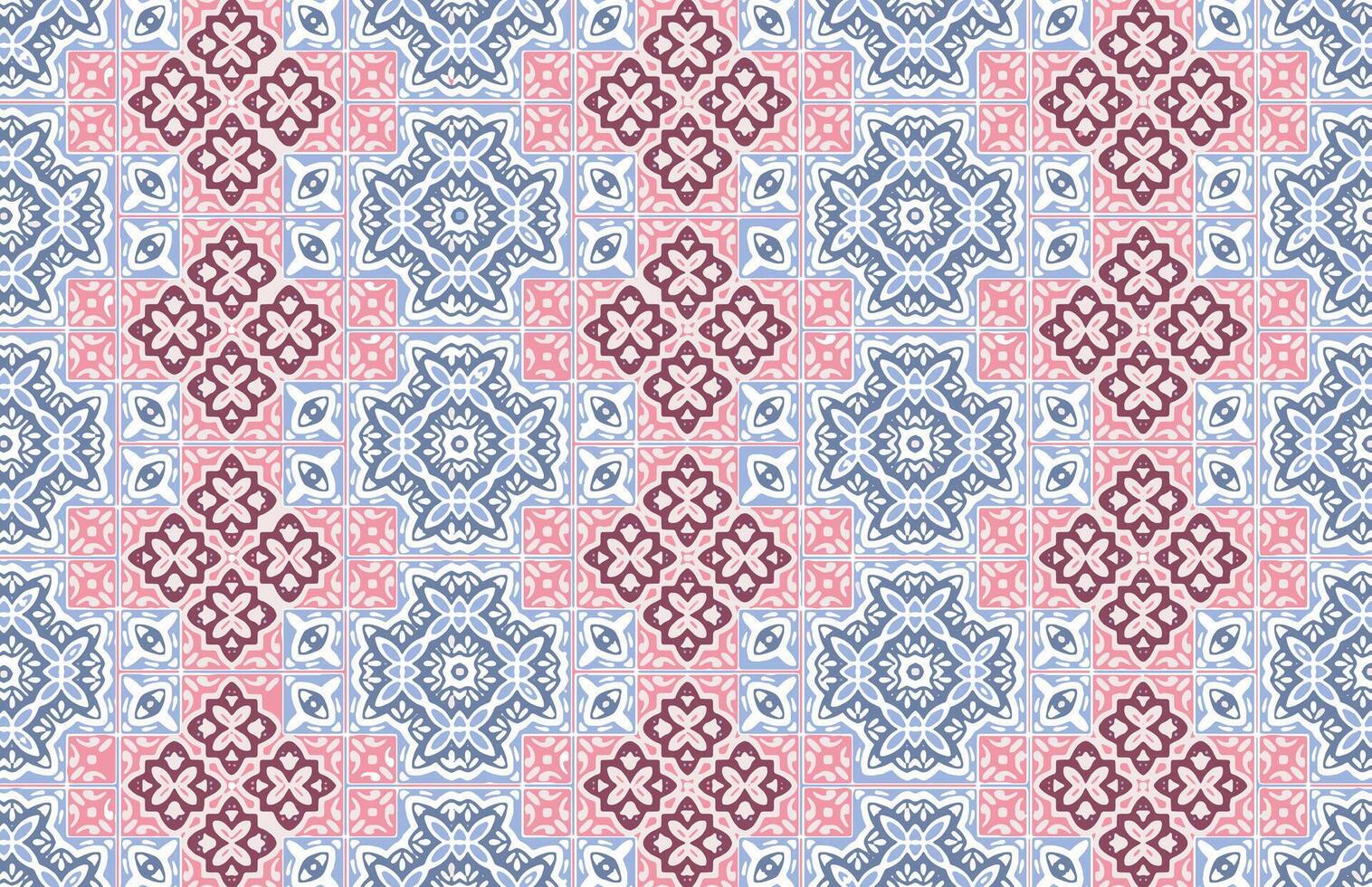 Blue and pink color fabric design pattern vector