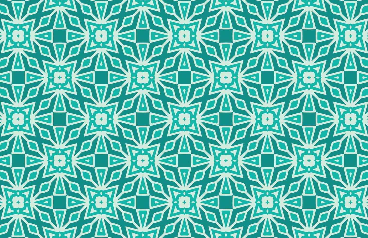Green and white floral shape pattern vector