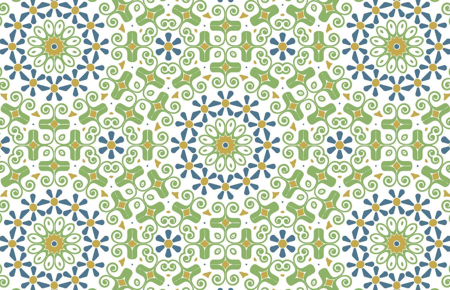 Geometric colorful floral fabric design pattern vector