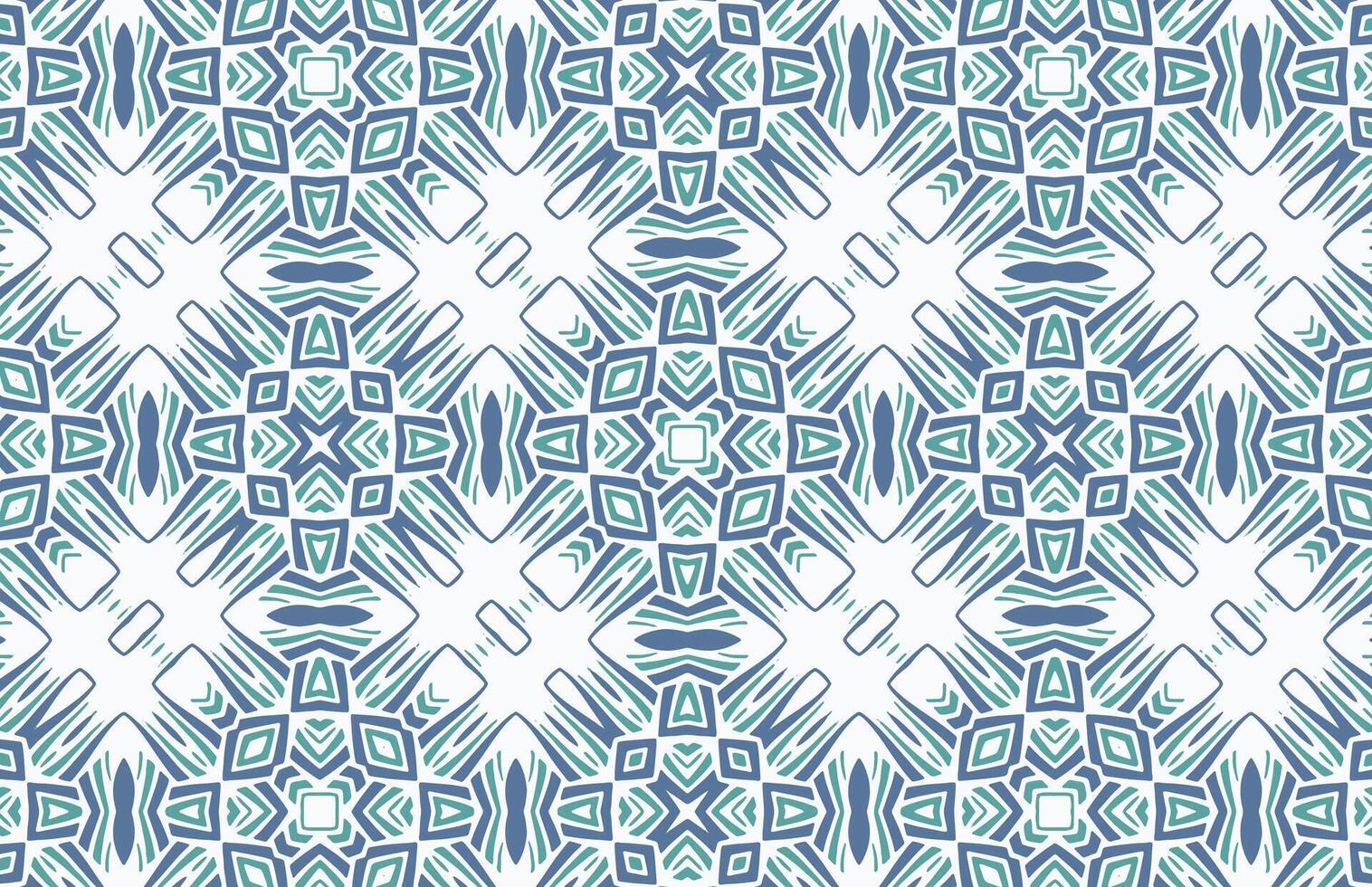 Abstract Blue and Green Tribal Ethnic Pattern vector
