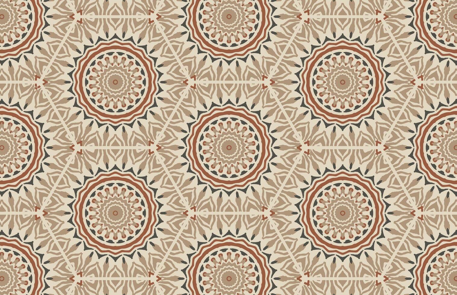 Brown mandala grunge fabric design pattern vector